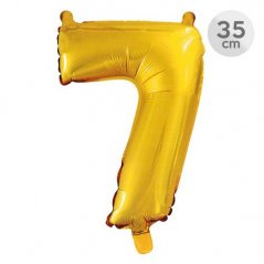 Balón narozeninový 35cm - číslo 7, zlatý
