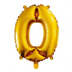 Balón narozeninový 86cm - číslo 0, zlatý