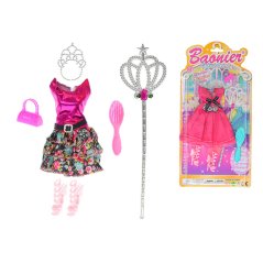 Šaty pro panenku s doplňky 2 barvy na kartě