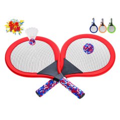 Sun Fun sada raket 2ks s míčkem a košíčkem 4barvy v síťce