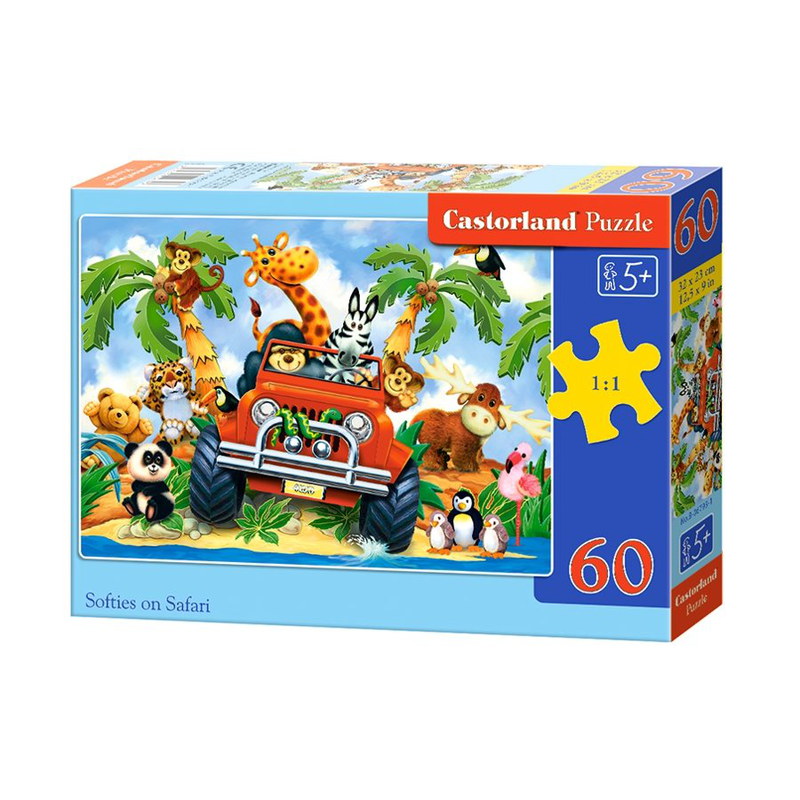 Puzzle Castorland Plyšáni na safari 60 dílků