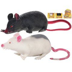 Myš strečová natahovací 12cm 2barvy v krabičce