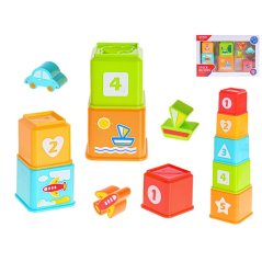 Pyramida skládací kostky 32cm/vkládačka 8ks 12m+ v krabičce