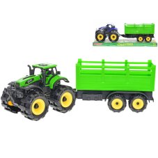 Traktor s vlečkou 33,5cm na setrvačník 2barvy v krabičce